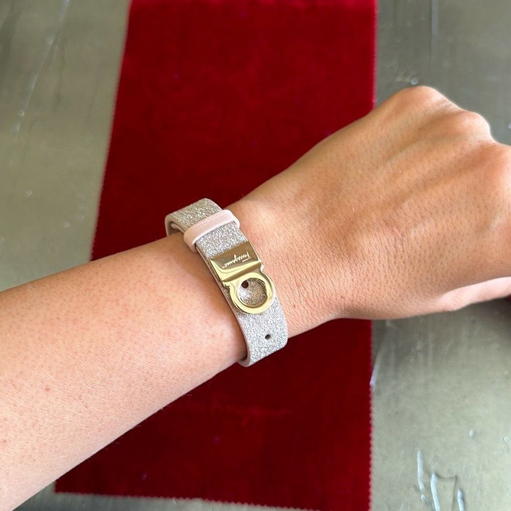 Salvatore Ferragamo Gancini Glitter 2 Sides Adjustable Bracelet - Picture 4 of 7